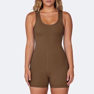 Set Active Sportbody One Piece Shortysuit Brown Size Small